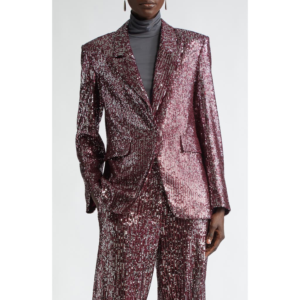 St John St. John Collection Sequin Embroidered Blazer In Oxblood