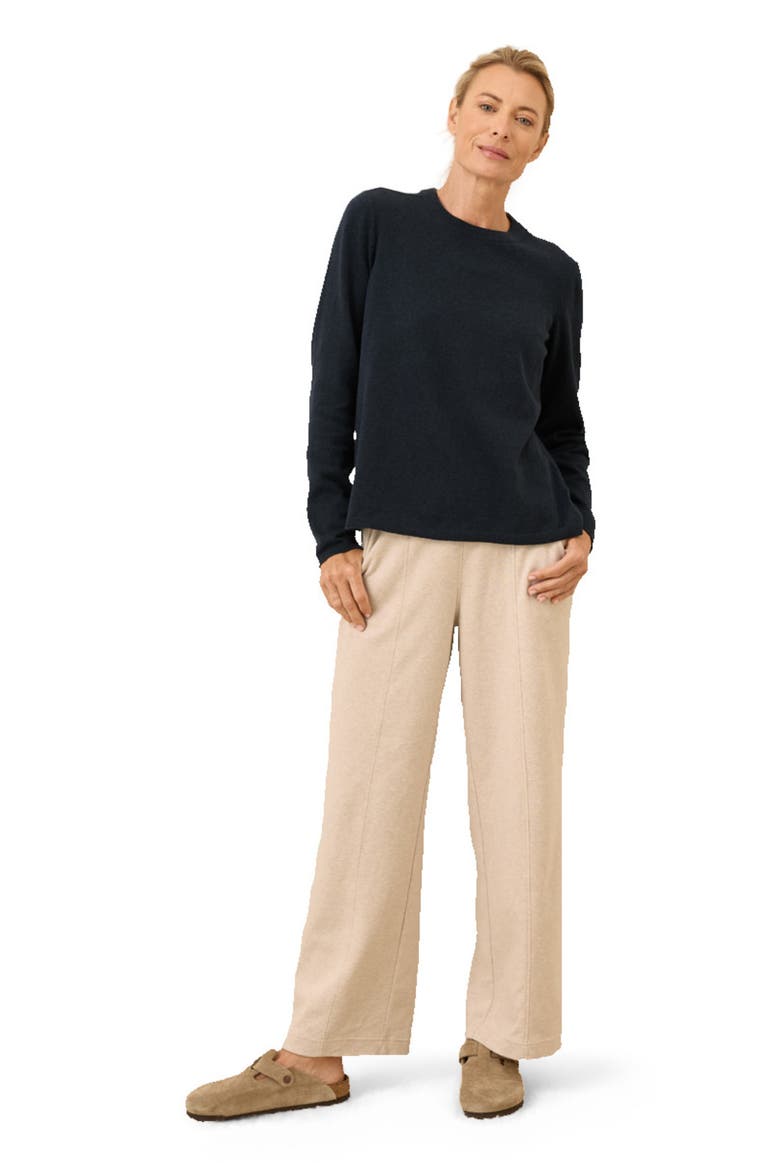 Organic Cotton Classic Fine Knit Crew Sweater, Main, color, Midnight Blue Heather