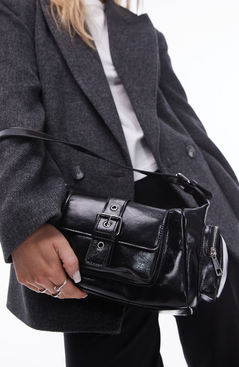 Topshop Saskia Pocket Shoulder Bag, Alternate, color,