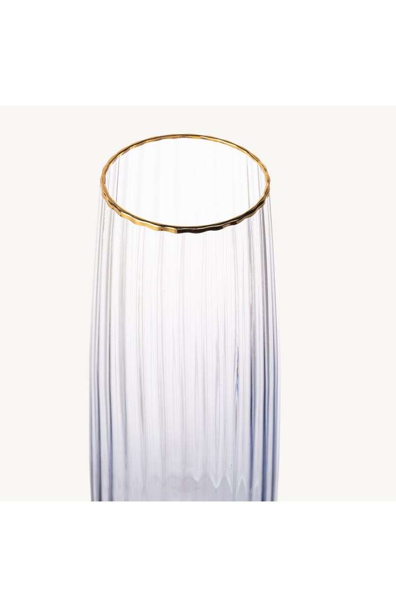 Zsa Zsa Zsu Ribbed Flute Champagne Glass 8 Oz. Set Of 3, Alternate, color, Clear