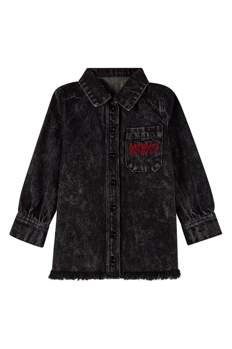 Denim Shirt-Collared Button-Down Top, Main, color, Black Wash