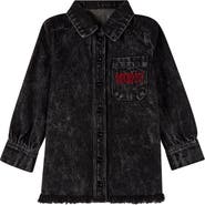 MiniMoi Denim Shirt-Collared Button-Down Top
