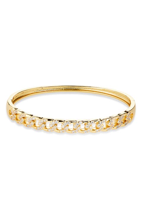 Crystal Curb Hinge Bangle