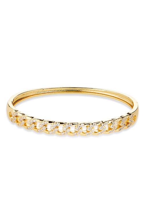 Panacea Crystal Curb Hinge Bangle In Gold