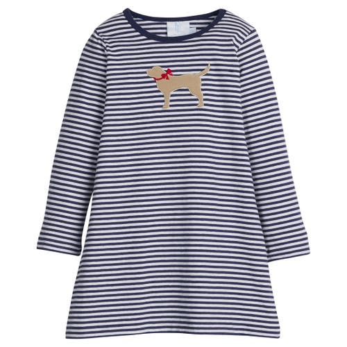 Little English Kids' Long Sleeve Applique T-shirt Dress In Black