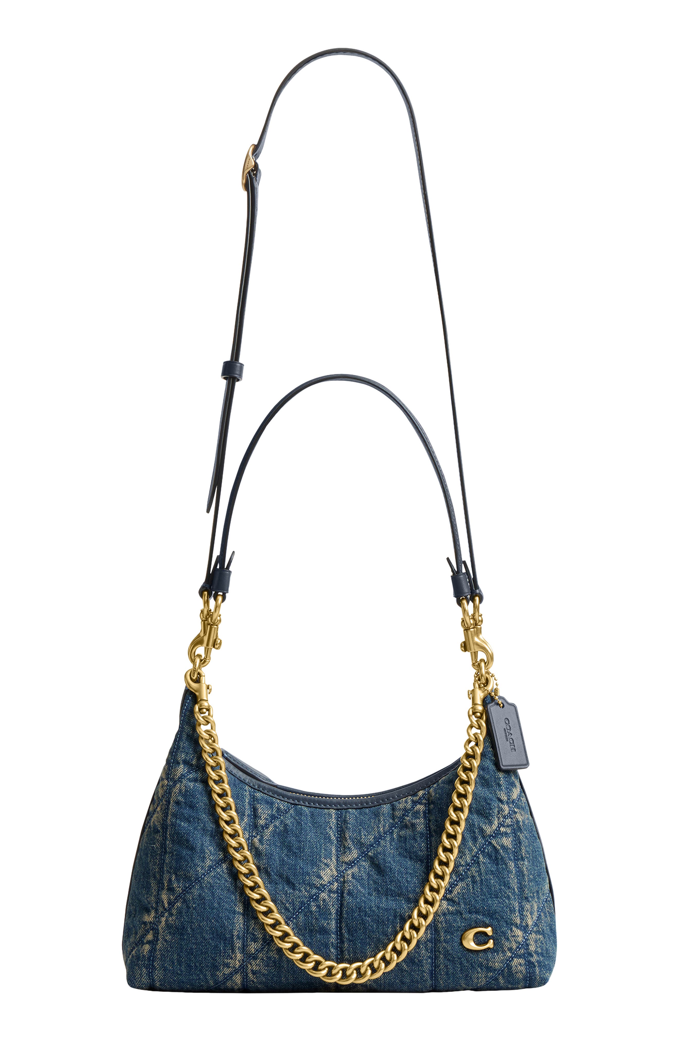 COACH Juliet 25 Quilted Denim Shoulder Bag, Alternate, color, Dark Indigo