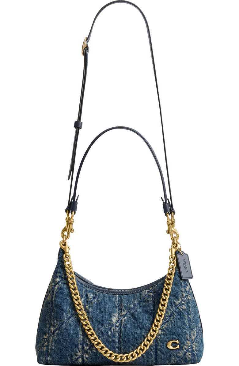 COACH Juliet 25 Quilted Denim Shoulder Bag, Alternate, color, Dark Indigo