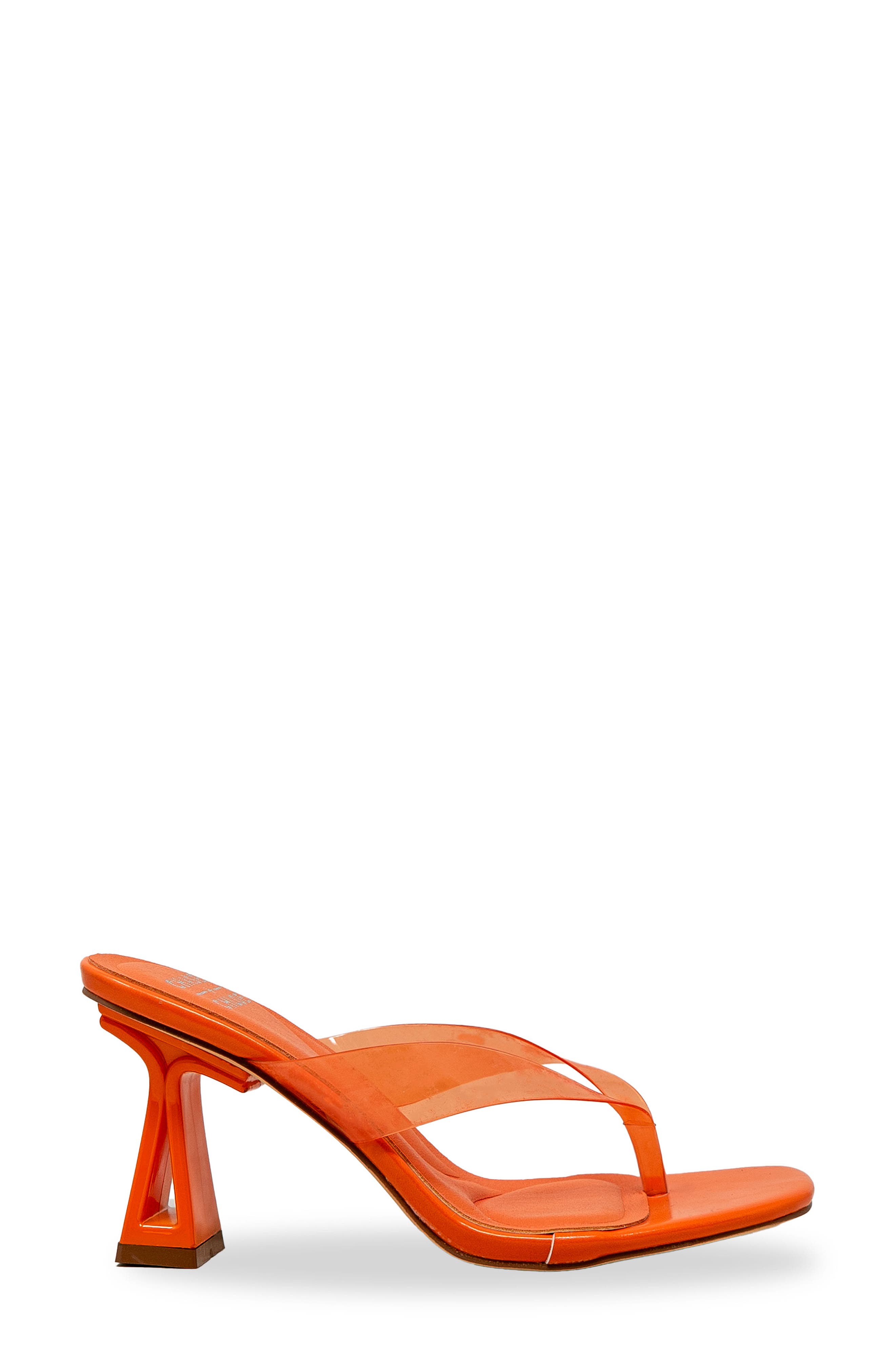 Translucent Strap Block Heel Sandal, Alternate, color, ORANGE