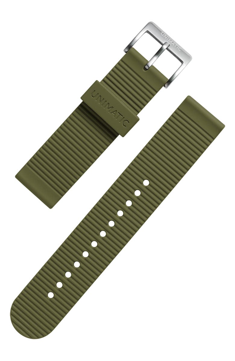 UNIMATIC Synthetic Rubber Watchband, Main, color, Green
