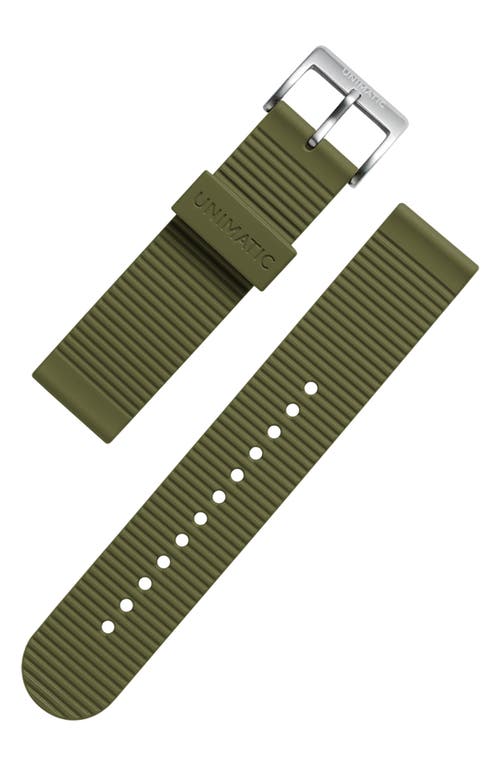 Unimatic Synthetic Rubber Watchband In Green