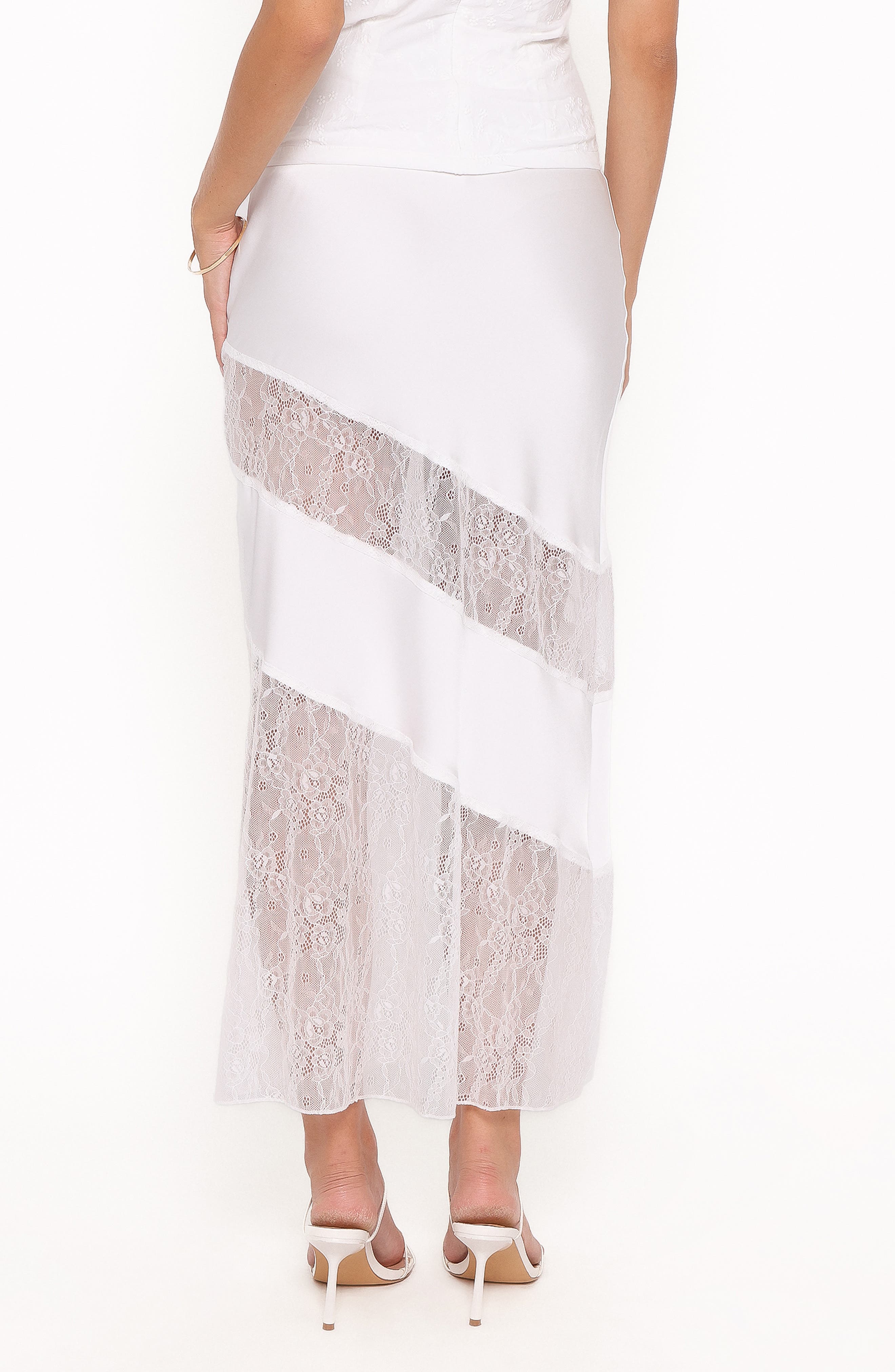 Winona Lace & Satin Maxi Skirt - image 4
