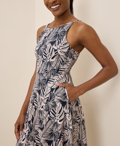 Pact Organic Cotton Fit & Flare Twist Back Dress In Black