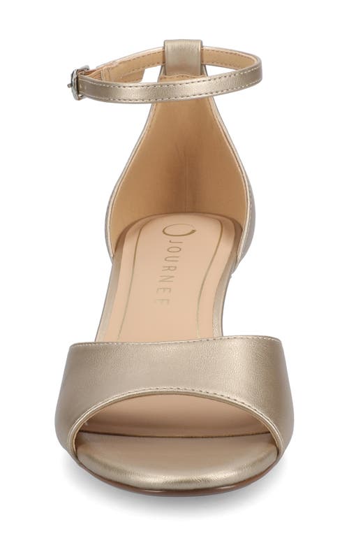 Journee Collection Women's Jezzie Peep Toe Kitten Heel Dress Sandals In Champagne