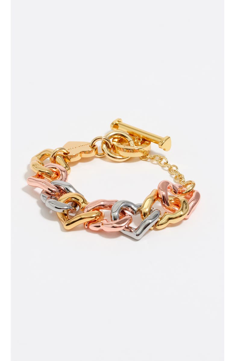 Bimba y Lola Three-Tone Heart Chain Bracelet, Alternate, color, 