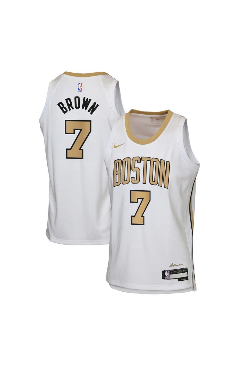Nike Youth Nike Jaylen Brown White Boston Celtics 2025/26 City Edition Swingman Jersey, Main, color, White
