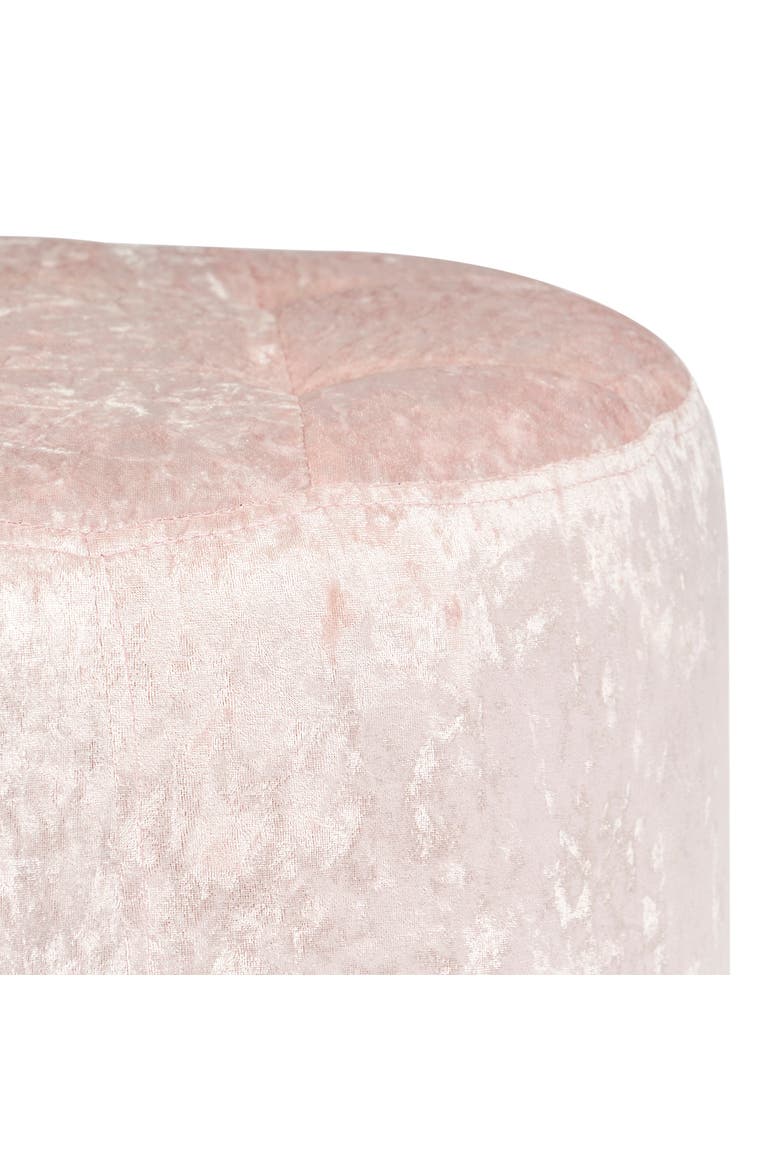 Rosey Tufted Vanity Ottoman, Alternate, color, White Crushed Velvet