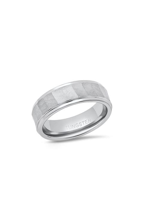 Men's Faceted Brushed Band Ring