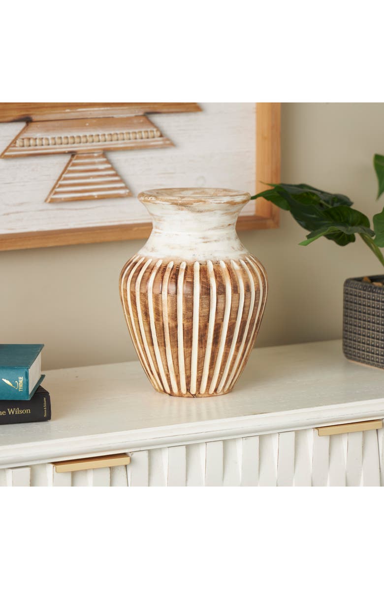 SONOMA SAGE HOME Textured Mango Wood Vase, Alternate, color, Brown