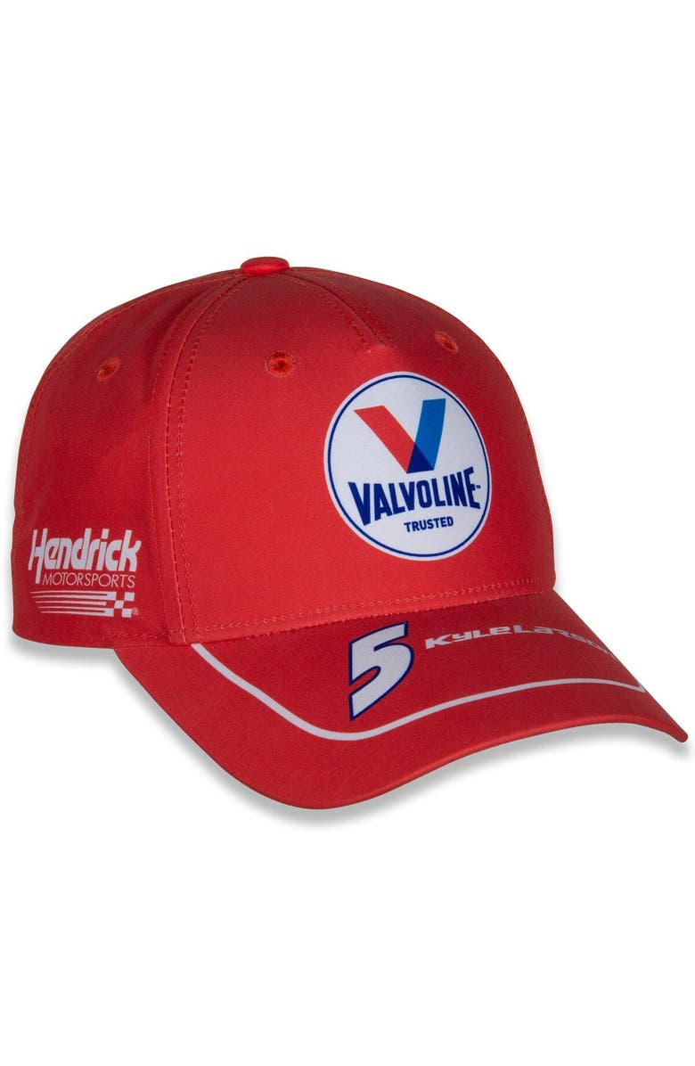 HENDRICK MOTORSPORTS TEAM COLLECTION Men's Hendrick Motorsports Team Collection Red Kyle Larson Uniform Adjustable Hat, Alternate, color,