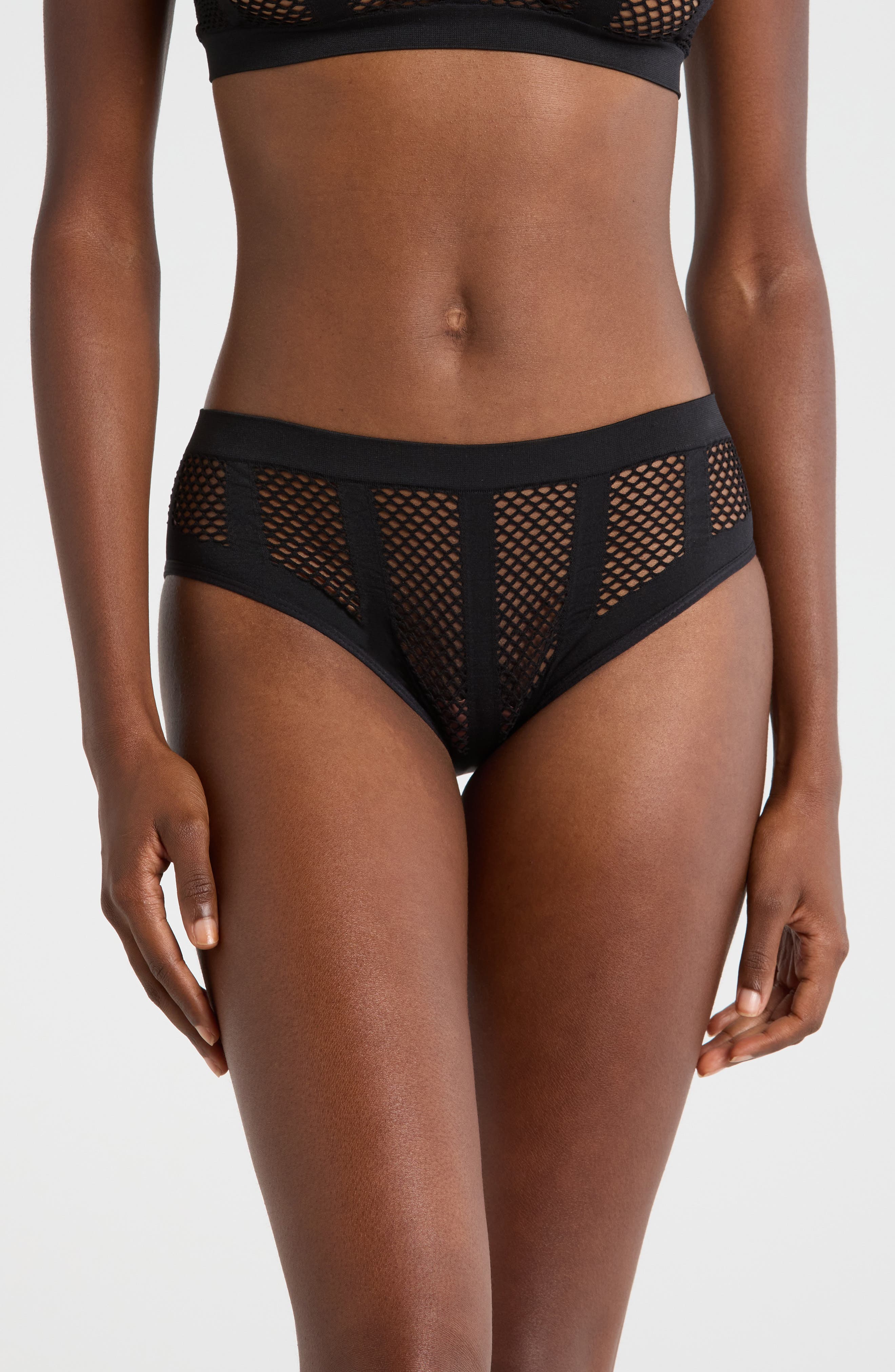 Hauty Shadow Play Fishnet Panties in Black 