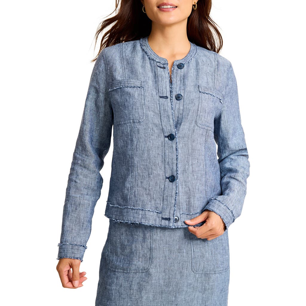 Tommy Bahama Two Palms Patch Pocket Linen Jacket In Blue
