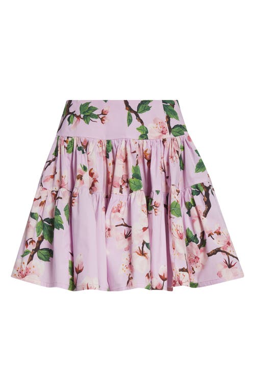 Oscar De La Renta Cherry Blossom Poplin Miniskirt