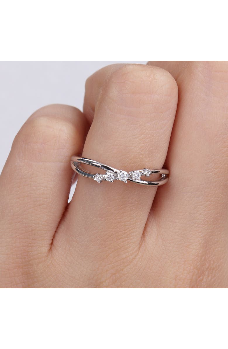 DELMAR Sterling Silver Diamond Bypass Ring - 0.10 ctw, Alternate, color, 