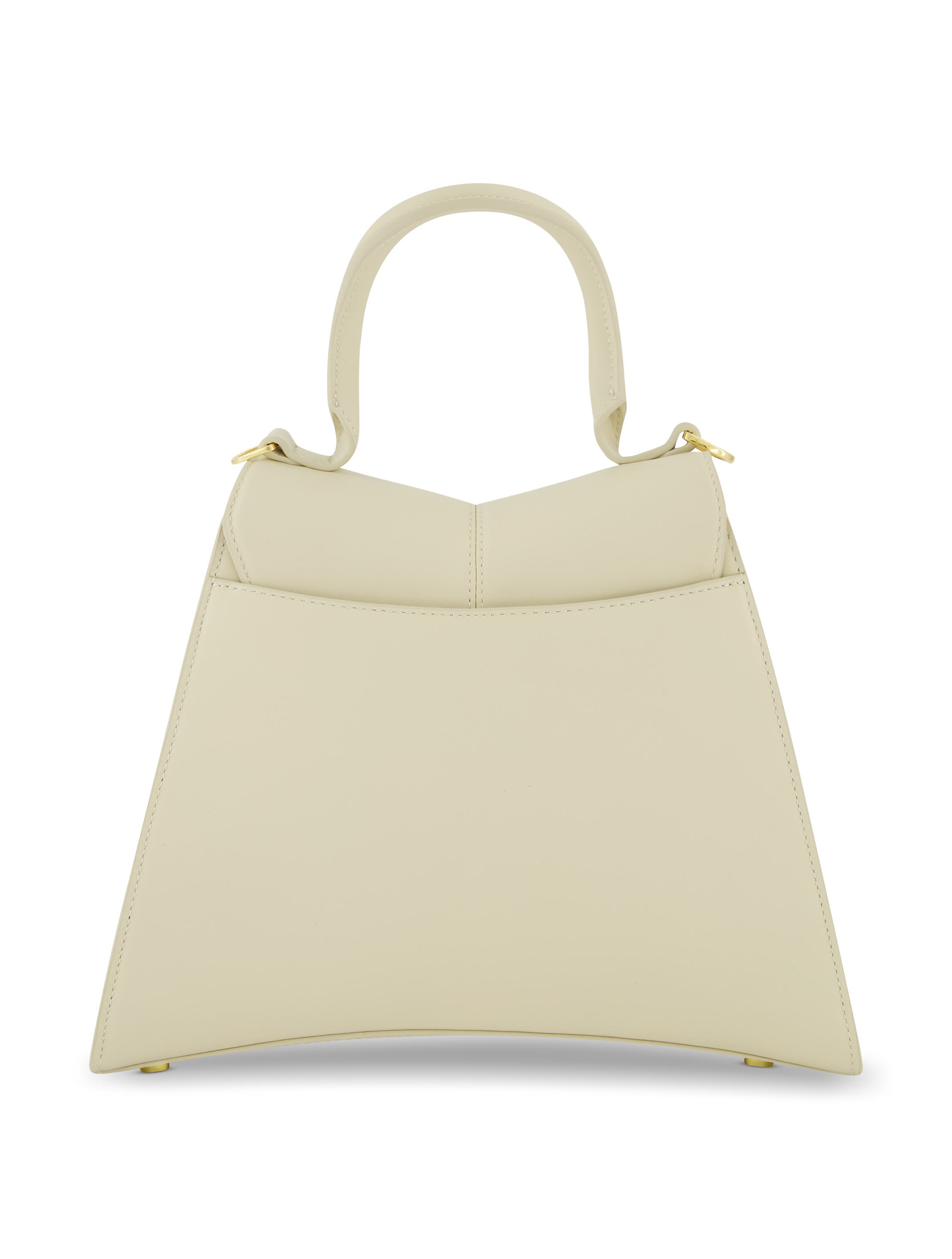 Gold Plated Hardware Angular Leather Handbag, Alternate, color, Ecru