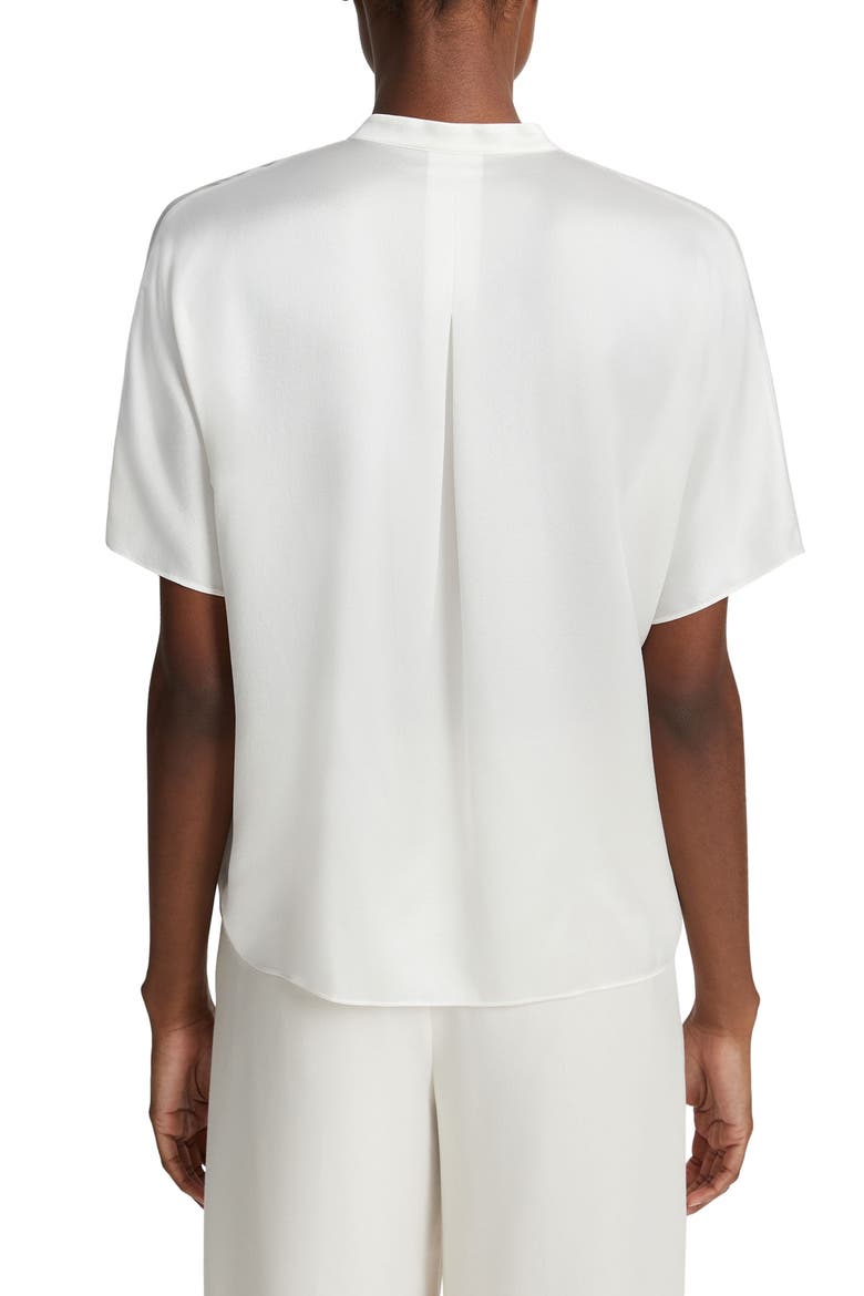 Dolman Sleeve Silk Button-Up Shirt, Alternate, color, OFF WHITE