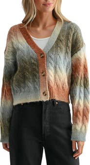 All in Favor Ombré Cable Knit Cardigan
