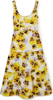 Reiss Erin Floral Belted Midi Sundress