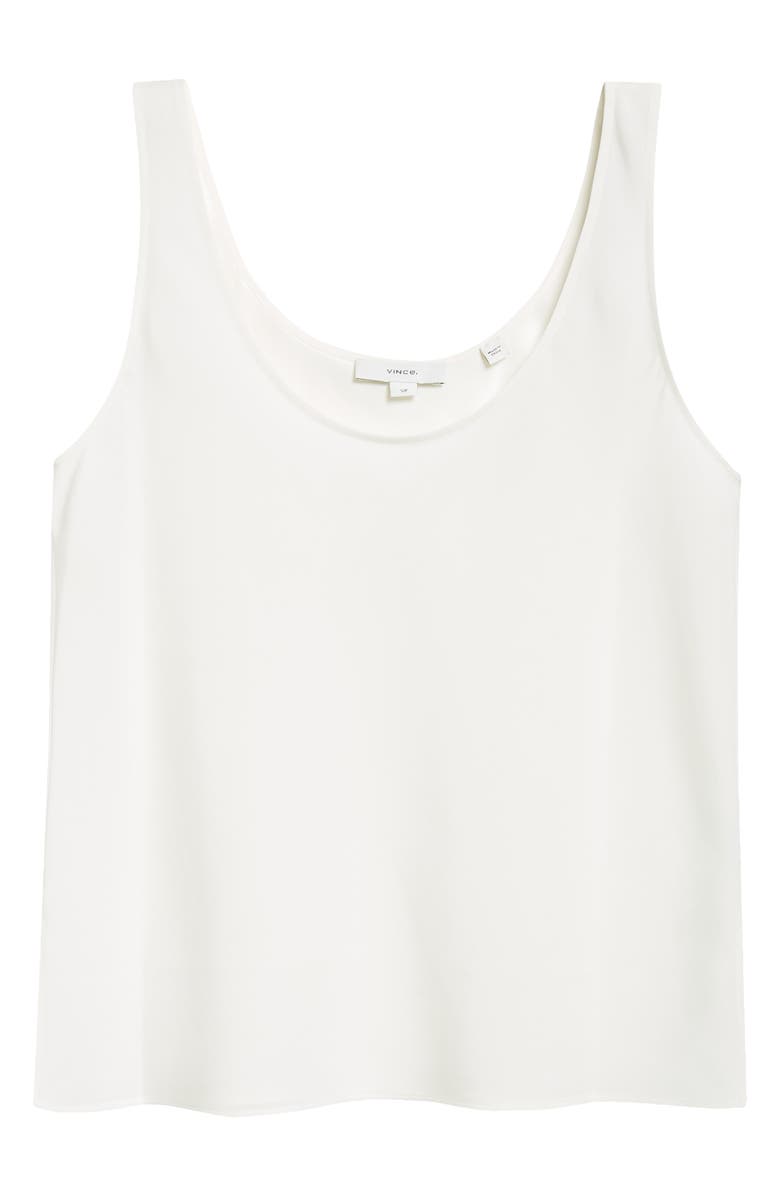 Vince Bias Stretch Silk Tank, Alternate, color, Off White
