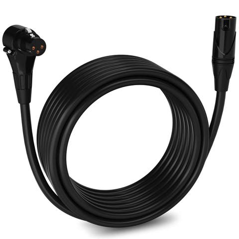 25 ft Right Angle XLR Cable, Female to Male, 3 Pin Microphone Cable