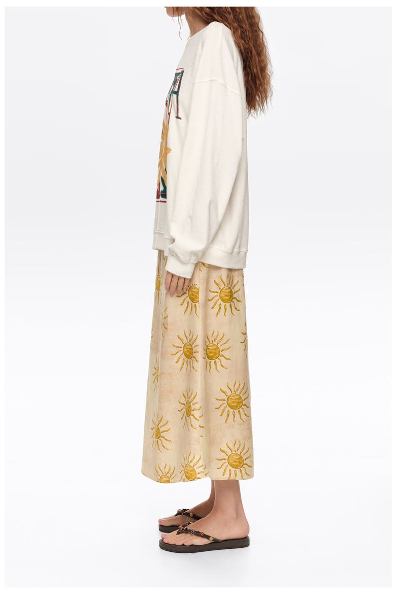 Linen A-Line Midi Skirt, Alternate, color, BIMBA BY THE SOUTH