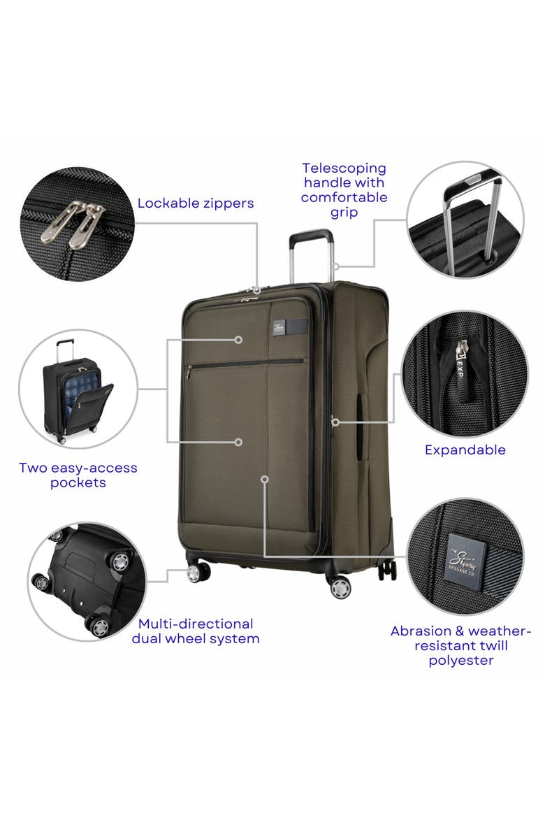 Sigma 7.0 Softside Expandable 28" Large Checked Spinner Luggage, Alternate, color, Pine