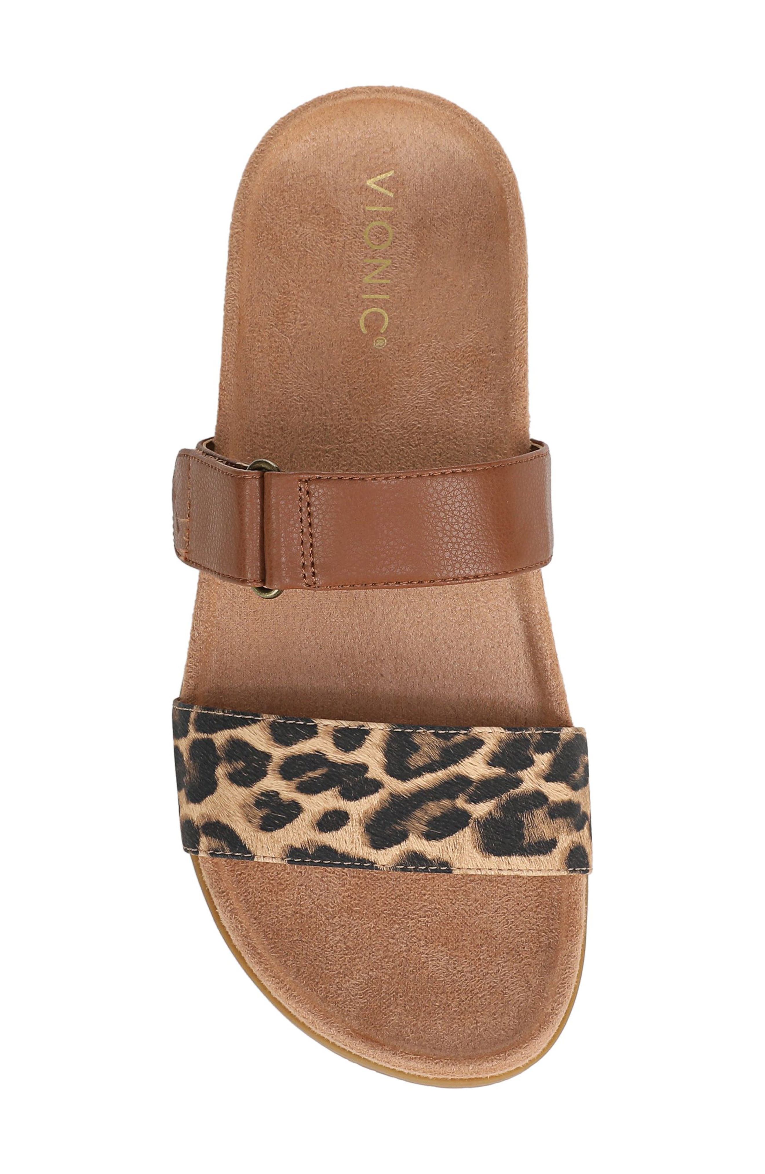 Elaine Slide Sandal, Alternate, color, TAN LEOPARD