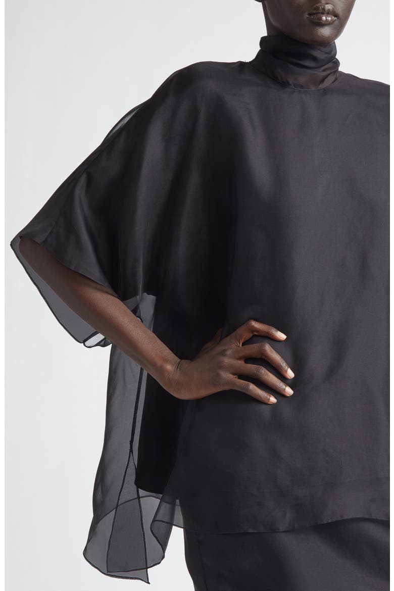 Cali Silk Organza Top, Alternate, color, BLACK