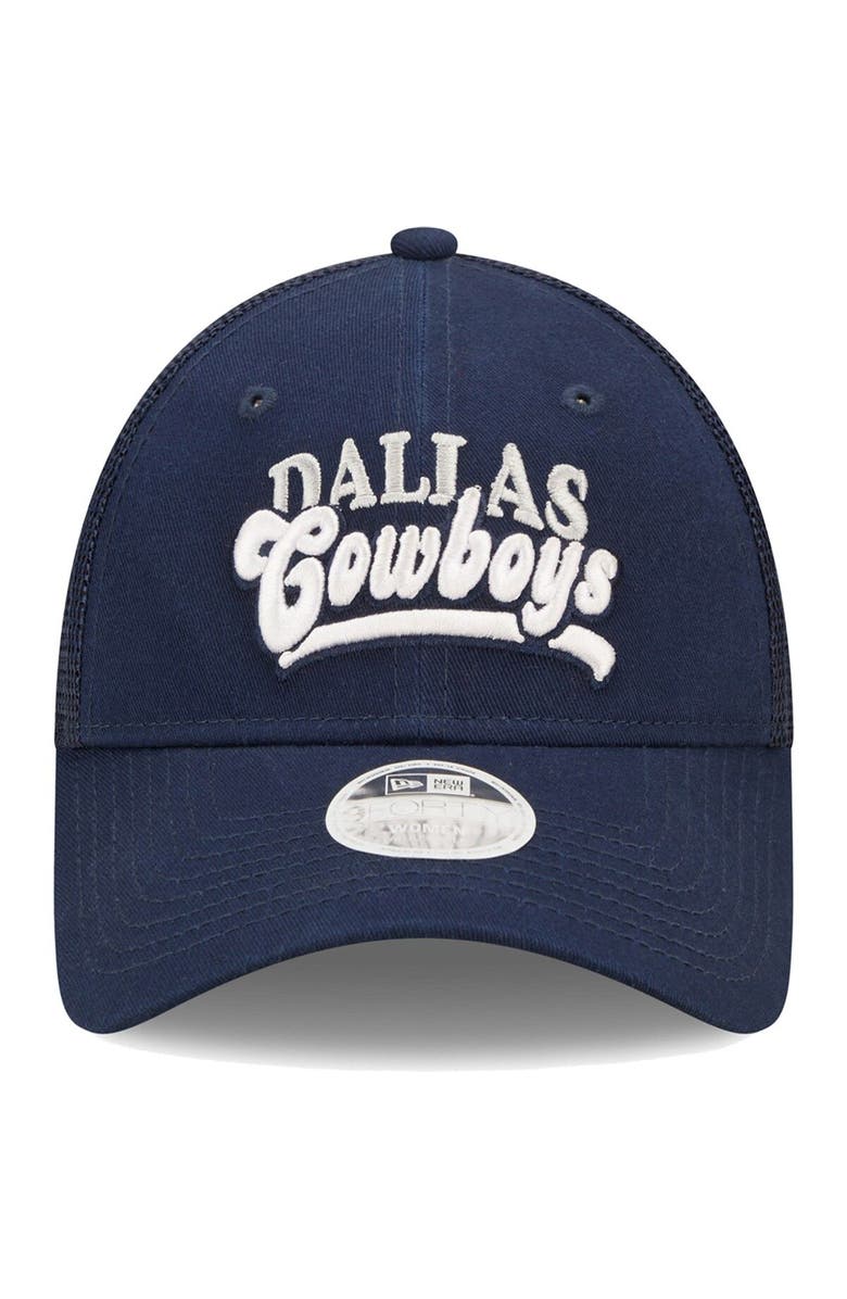 New Era Women's New Era   Navy Dallas Cowboys Team Trucker 9FORTY Snapback Hat, Alternate, color, 
