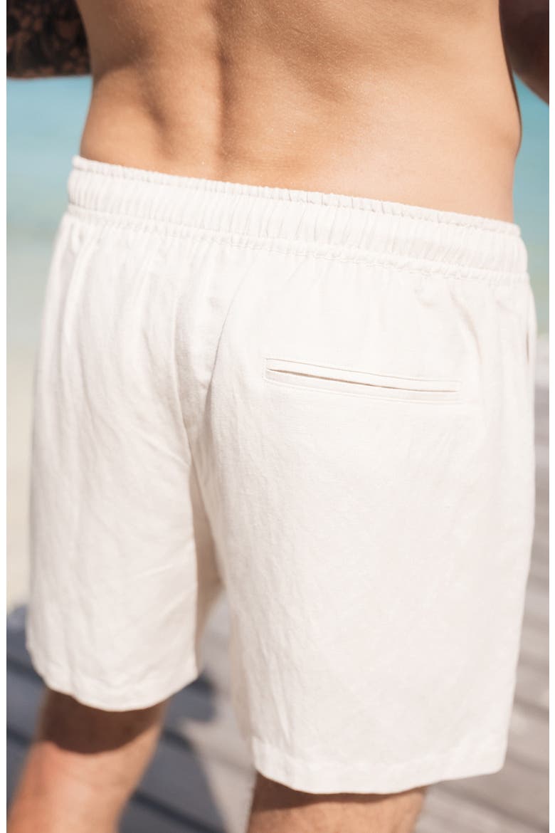 Linen Blend Drawstring Shorts, Alternate, color, SAND/ BEIGE