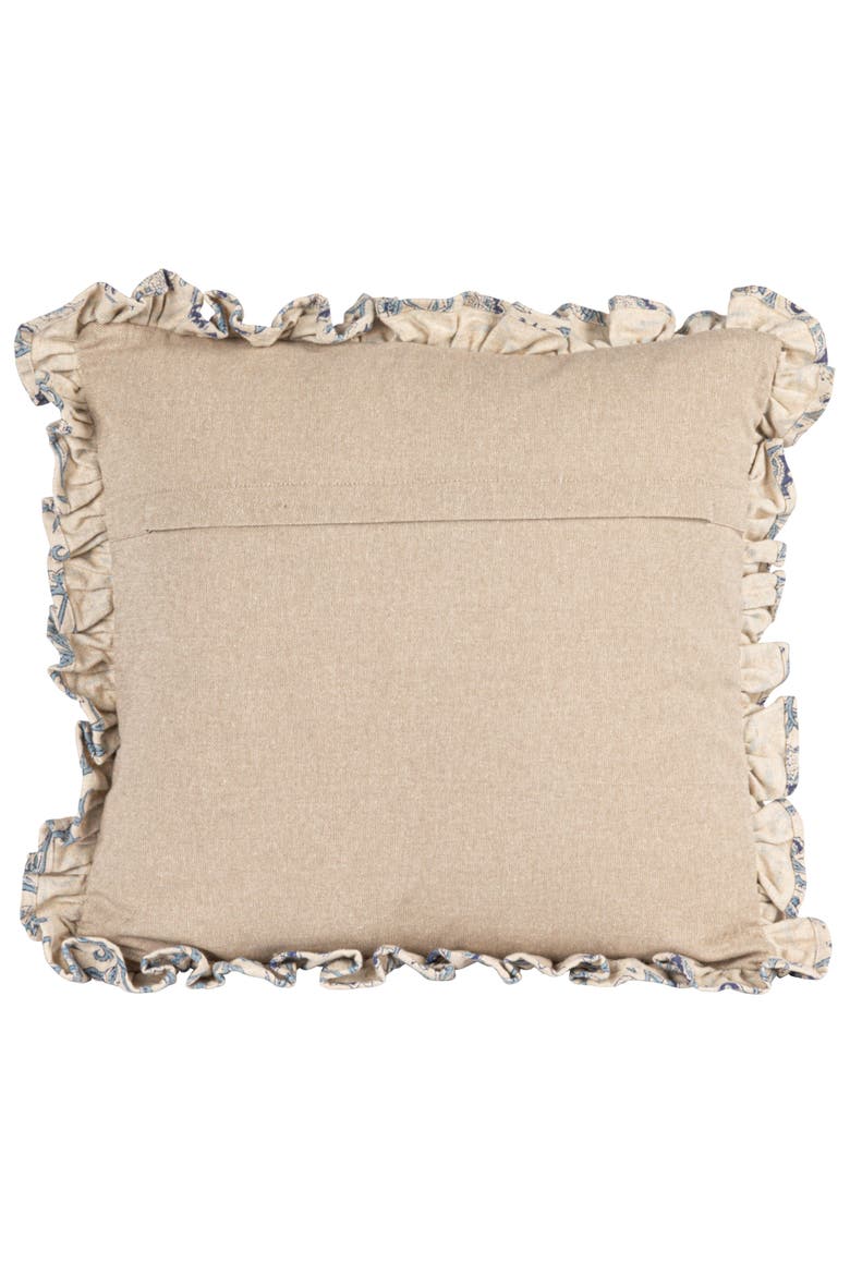 Square Floral Cotton Blend Pillow, Blue, Alternate, color, Blue