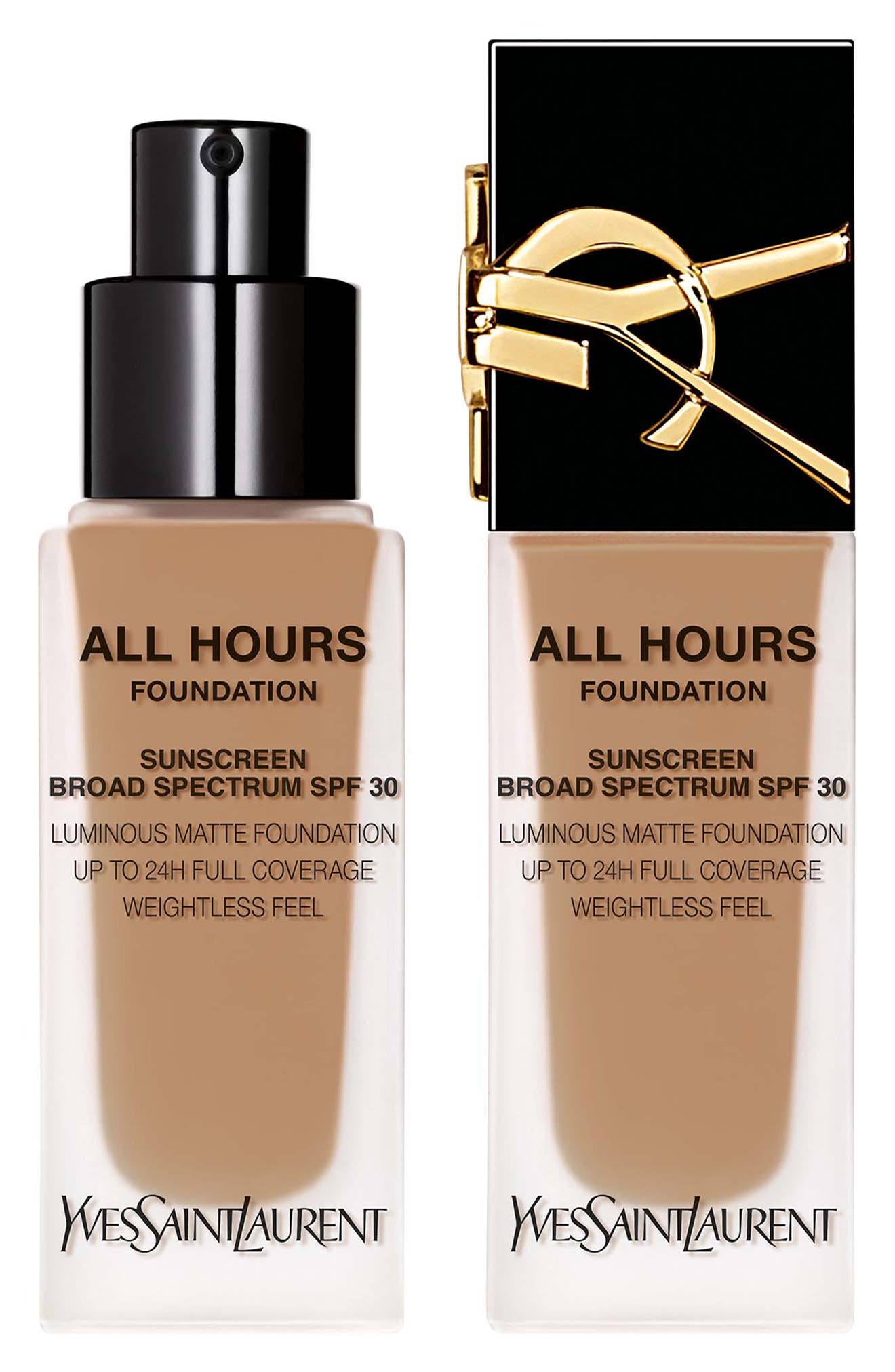 Yves Saint Laurent All Hours Luminous Matte Foundation 24H Wear SPF 30 with Hyaluronic Acid in Mw9 