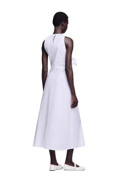 Sandro Ruffled Sleeveless Maxi Dress In White