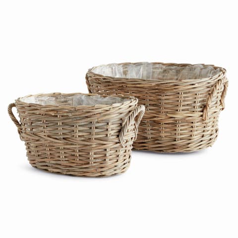 Normandy Oval Basket Planters Set Of 2