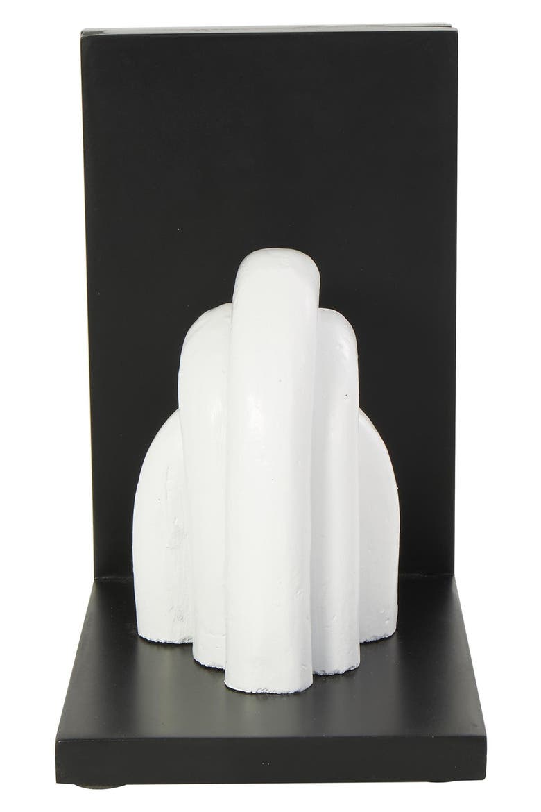 Contemporary Set of 2 Bookends, Alternate, color, WHITE