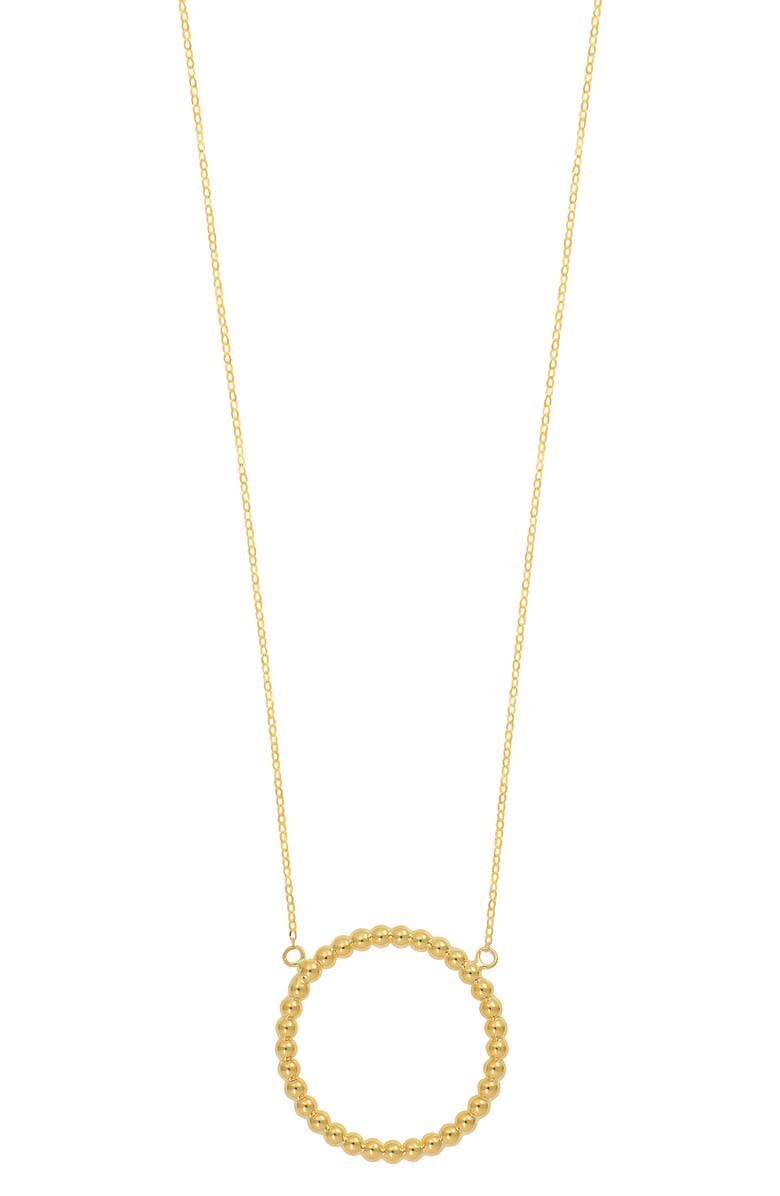 Bony Levy 14K Gold Open Circle Beaded Pendant Necklace, Main, color, 