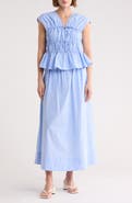 Ellen Tracy Stripe Drawstring A-Line Skirt