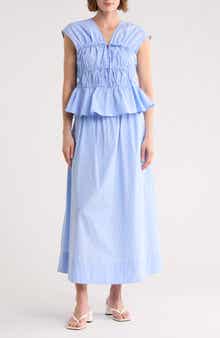 Ellen Tracy Stripe Drawstring A-Line Skirt