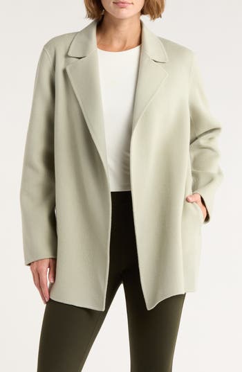 Theory Sileena Wool & Cashmere Blend Coat In Green