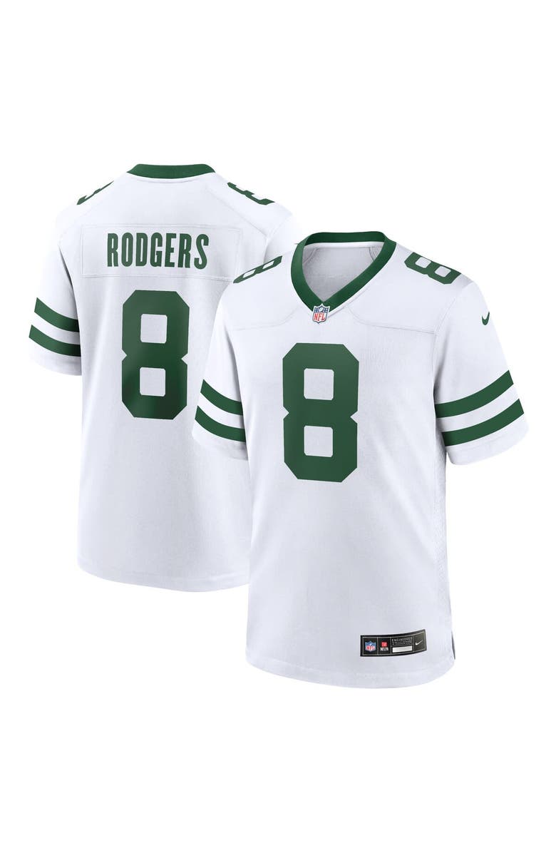 Nike Men's Nike Aaron Rodgers Legacy White New York Jets Game Jersey, Main, color, 