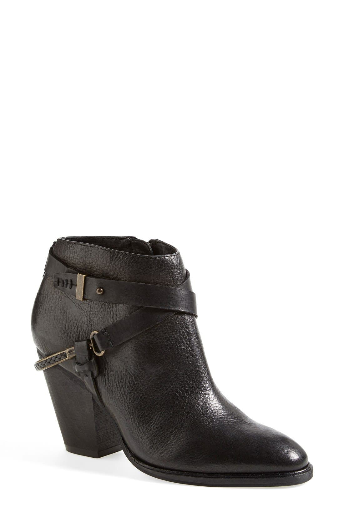 'Harlene' Ankle Bootie, Main, color, BLACK